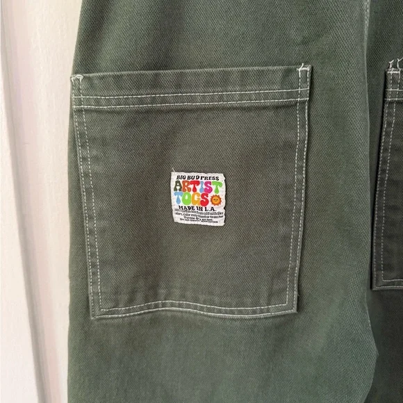 Big Bud Press Original Overalls in Dark Emerald Green size P - Picture 6 of 7